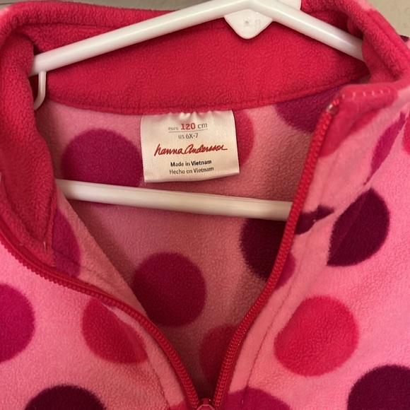 Hanna Andersson Girls Pink Polka Dot Pullover - Picture 2 of 3